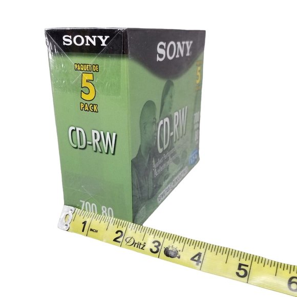 Sony CD - RW 5 Pack Blank Discs 700MB 80 Min Rewritable 5CDRW700L New, Sealed - Picture 15 of 15